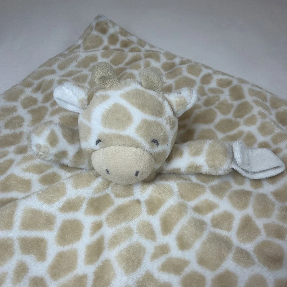 Carters Giraffe‎ Security Blanket Lovey Plush With Pacifier Holder Beige